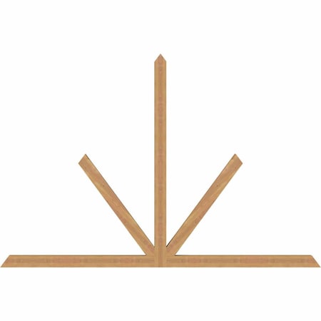 Ekena Millwork Saratoga Timber Gable Bracket, Western Red Cedar, 96"W x 64"H x 3 1/2"D x 3 1/2"F, 16/12 Pitch GBW096X64X0404SAR00SWR